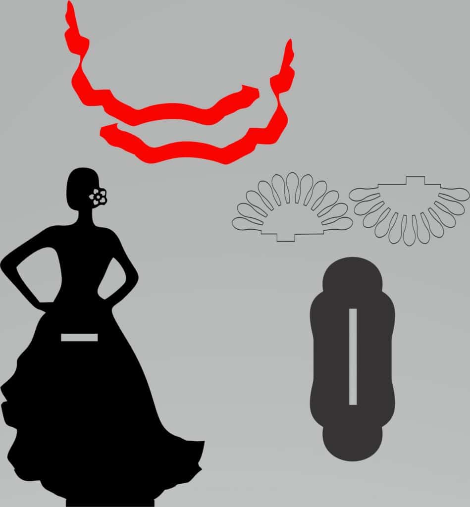 Mujer española 2 — vector para corte CNC