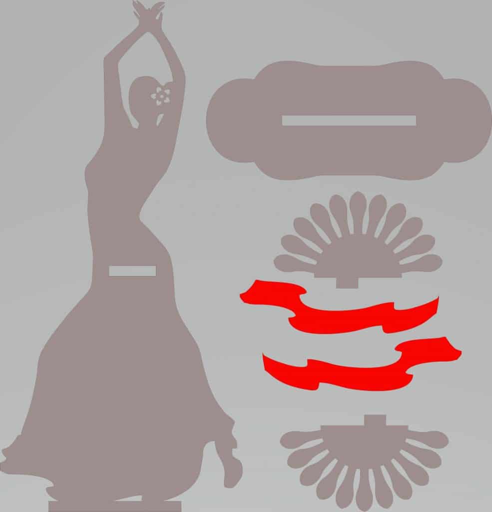 Mujer española 3 — vector para corte CNC