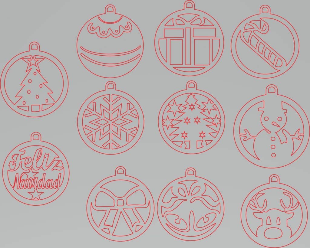 Esferas navideñas 7 — vector para corte CNC