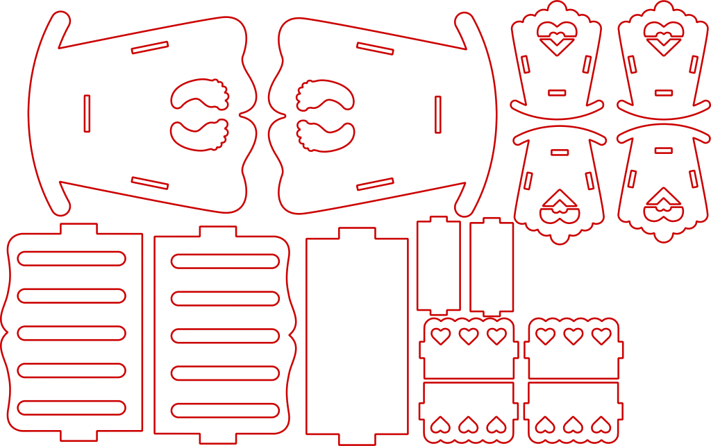 Cunas miniatura — vector para corte CNC