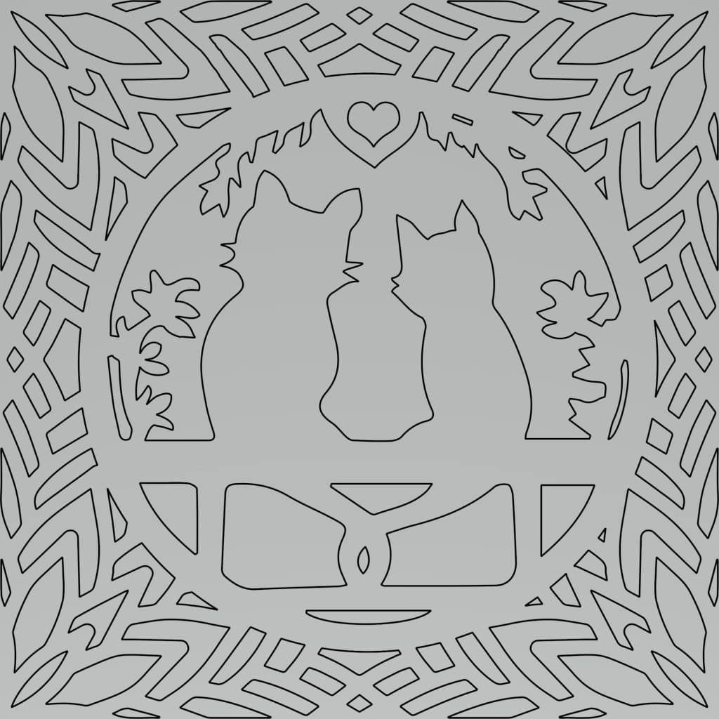 Cuadro «Par de gatos» — vector para corte CNC
