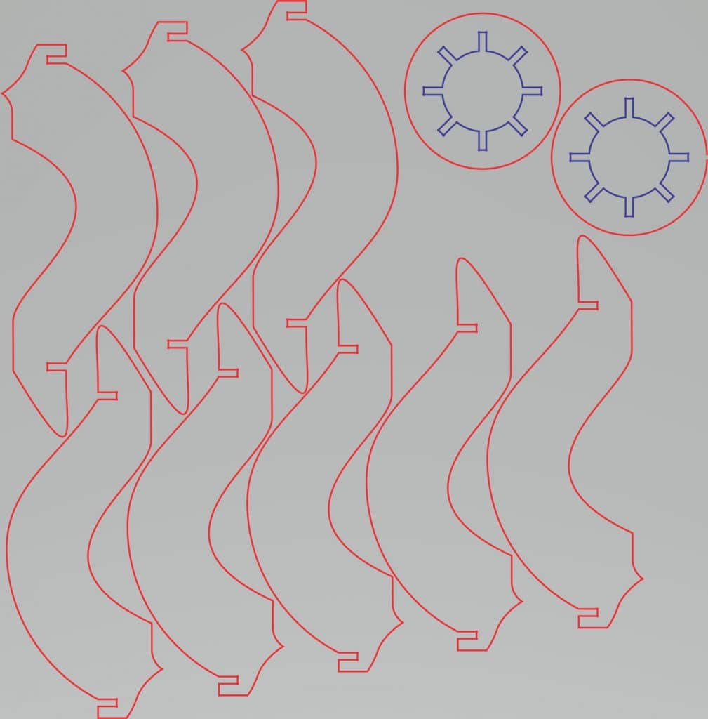 Pantalla de ondas — vector para corte CNC