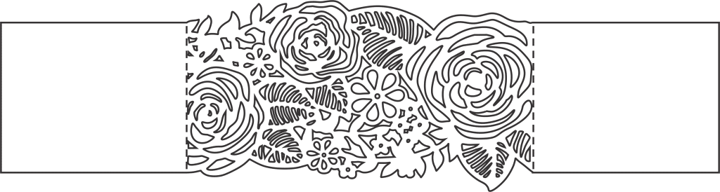 Cintillo para invitación «Flores» — vector para corte CNC