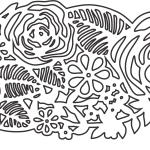 Cintillo para invitación "Flores" - Vector descarganle para corte CNC y grabado laser gratis | Stanser
