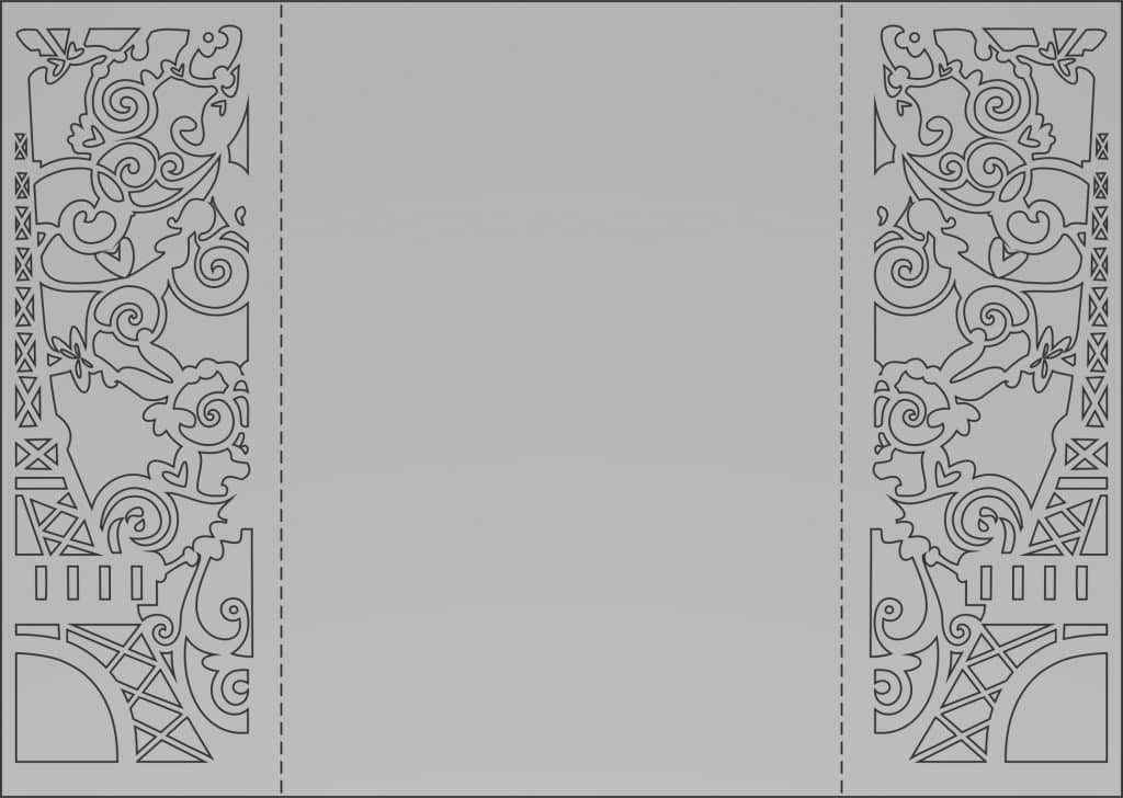 Invitación «Torre Eiffel» — vector para corte CNC