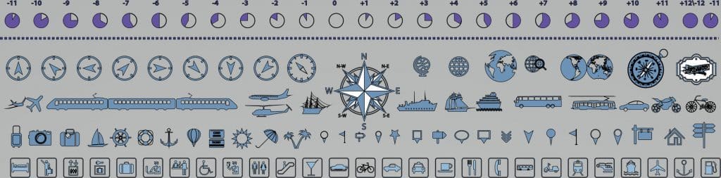 Iconos de transportes y navegación — vector para corte CNC