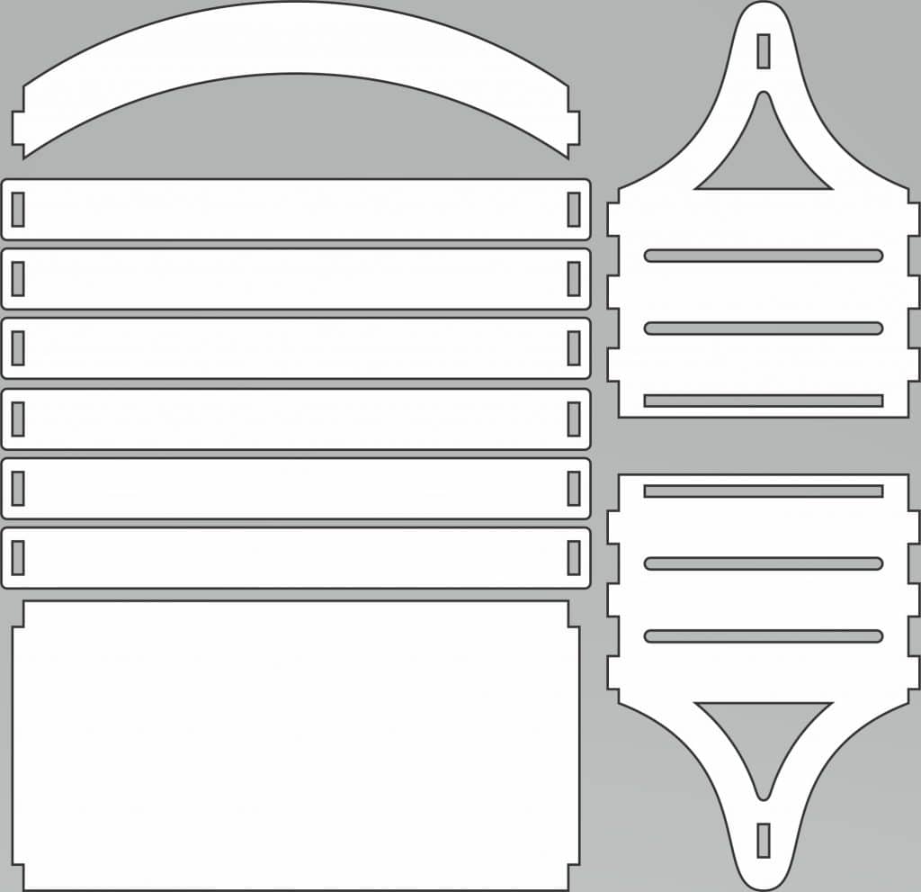 Canastilla rectangular — vector para corte CNC