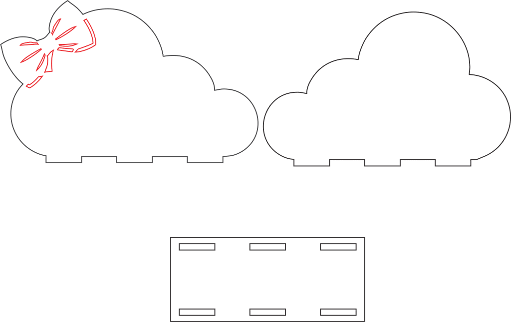 Servilletero «Nubes» — vector para corte CNC