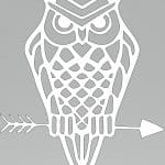 Búho en flecha - Vector descarganle para corte CNC y grabado laser gratis | Stanser
