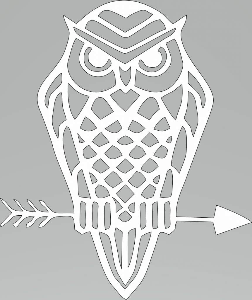 Búho en flecha — vector para corte CNC