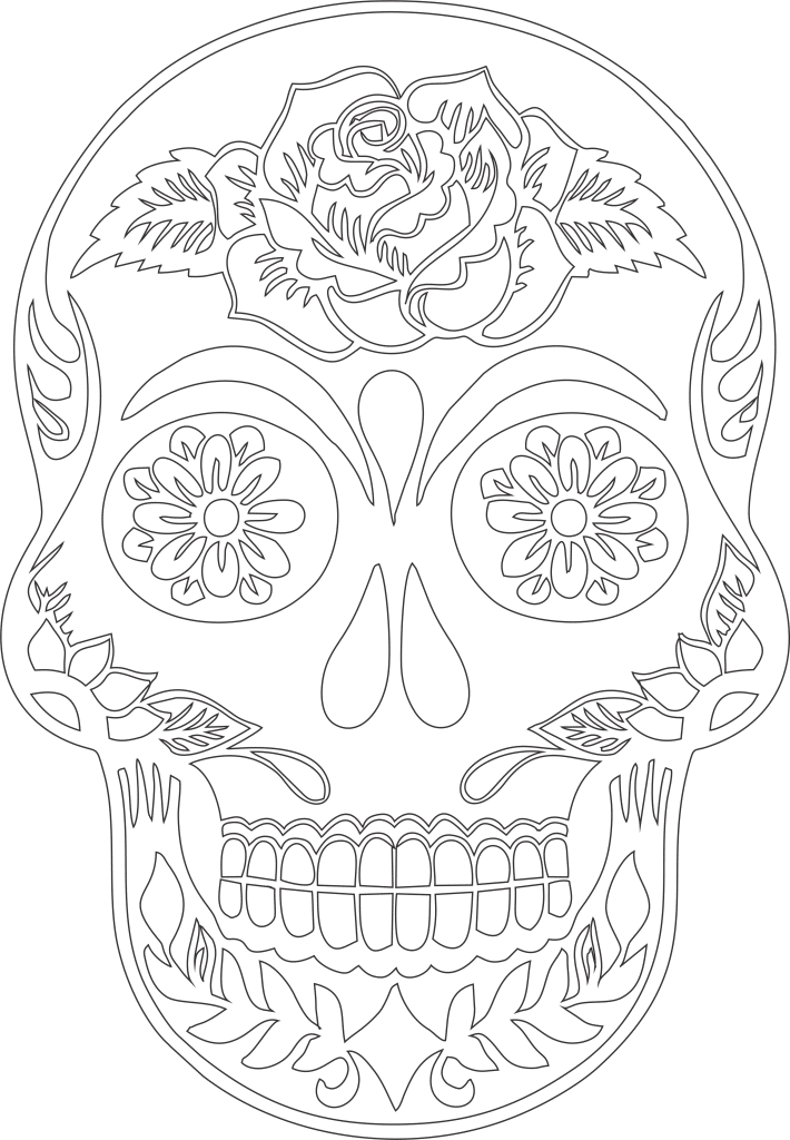Calavera «Rosa» — vector para corte CNC