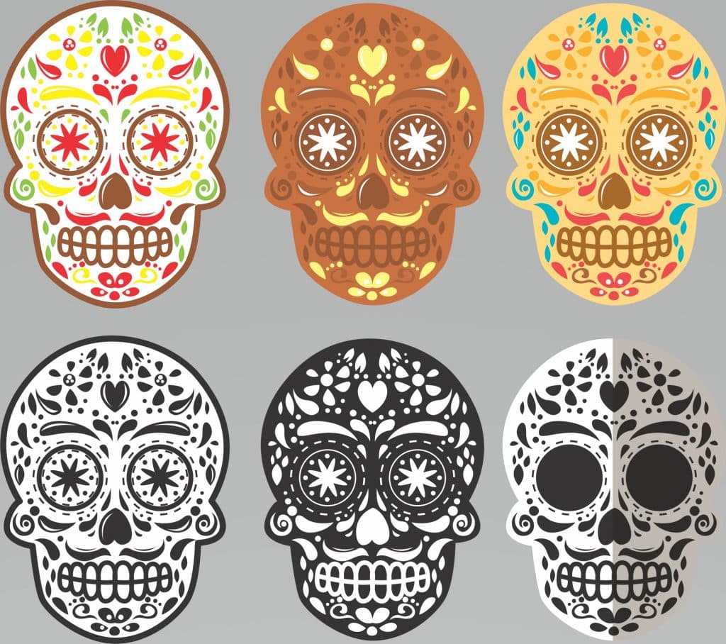 Calaveras típicas — vector para corte CNC