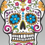Calavera "Flores azules" - Vector descarganle para corte CNC y grabado laser gratis | Stanser