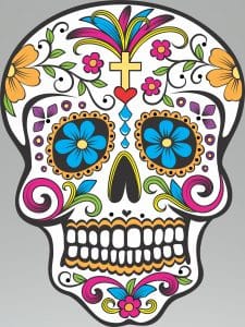Calavera «Flores azules»
