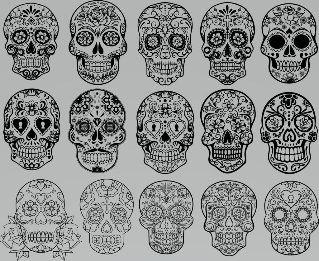 Galería de cráneos — vector para corte CNC