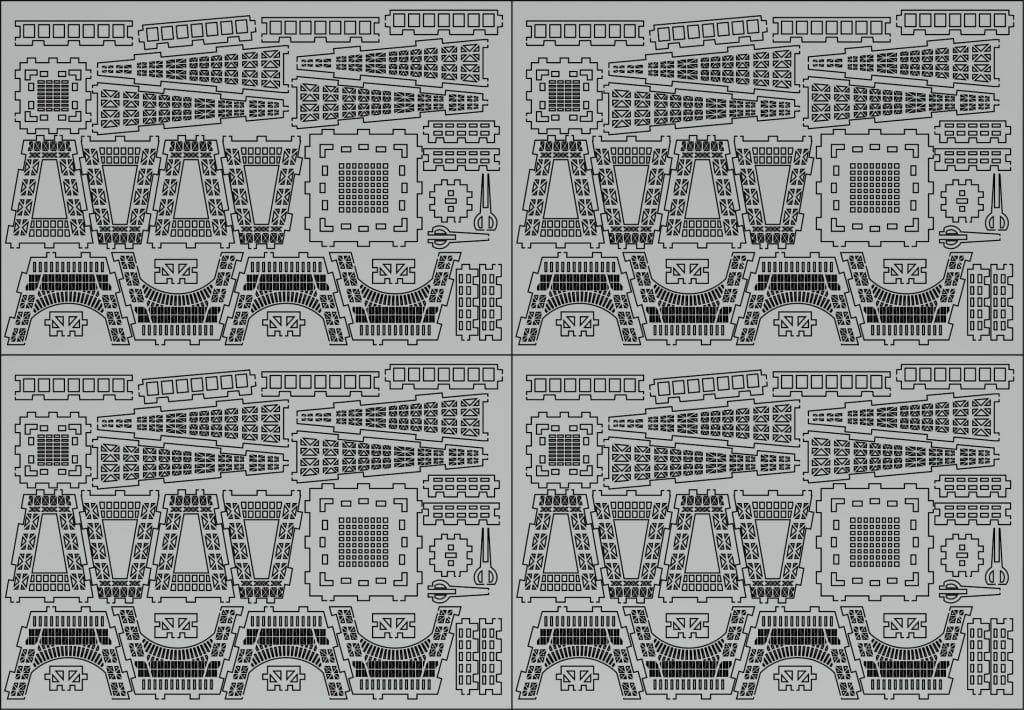 Torres Eiffel — vector para corte CNC