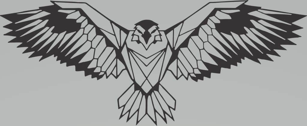 Águila de alas abiertas — vector para corte CNC
