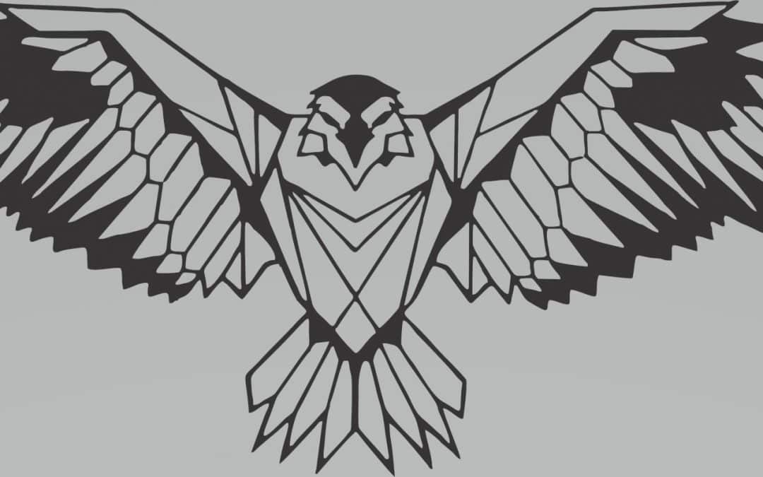 Águila de alas abiertas
