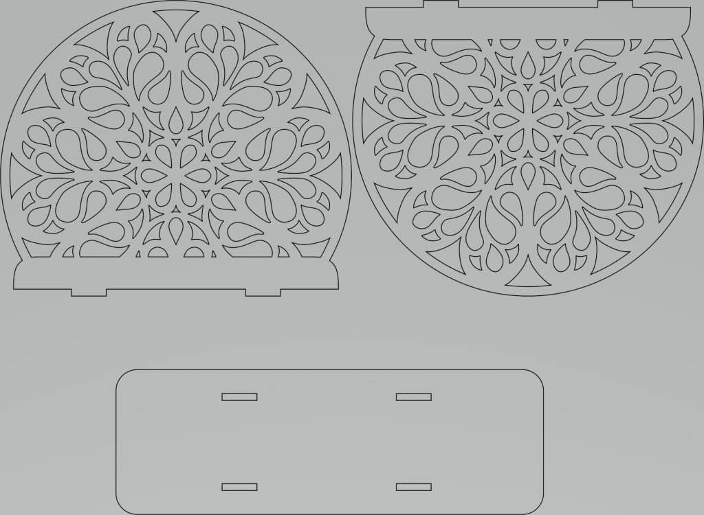 Servilletero floral — vector para corte CNC