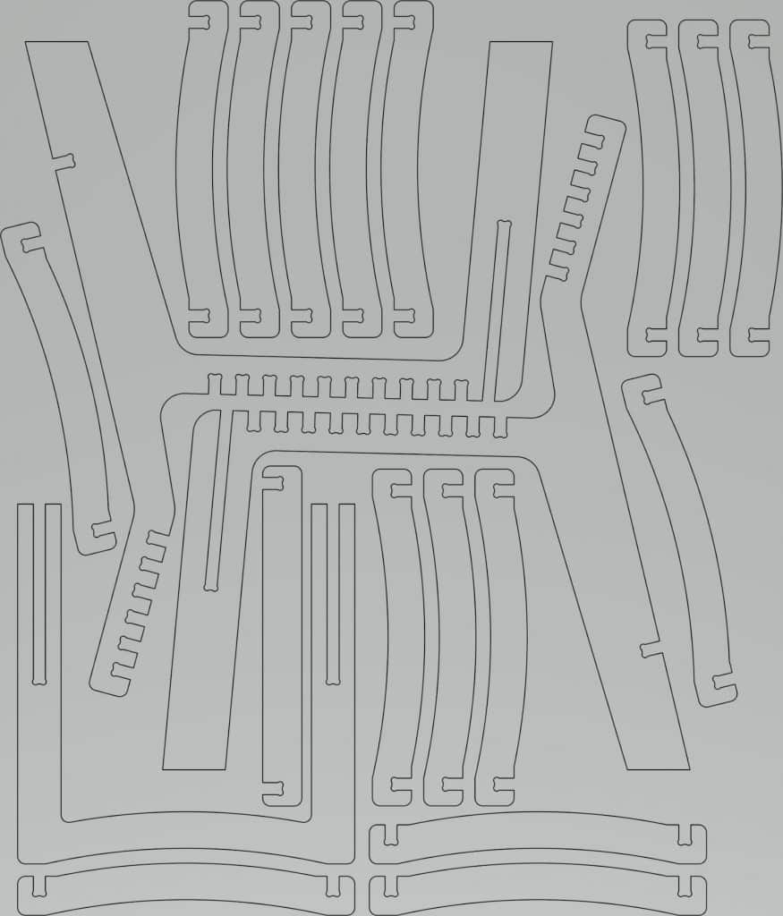 Silla tridimensional — vector para corte CNC