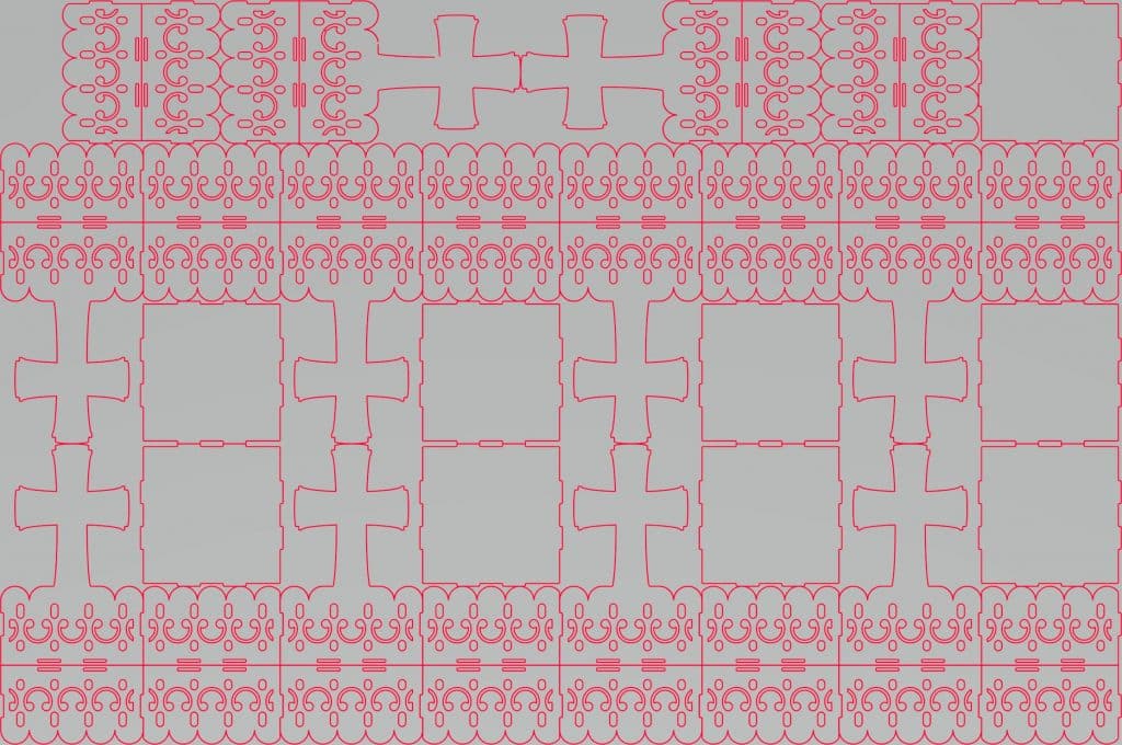Cajitas con cruz — vector para corte CNC