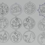 Esferas navideñas 8 - Vector descarganle para corte CNC y grabado laser gratis | Stanser