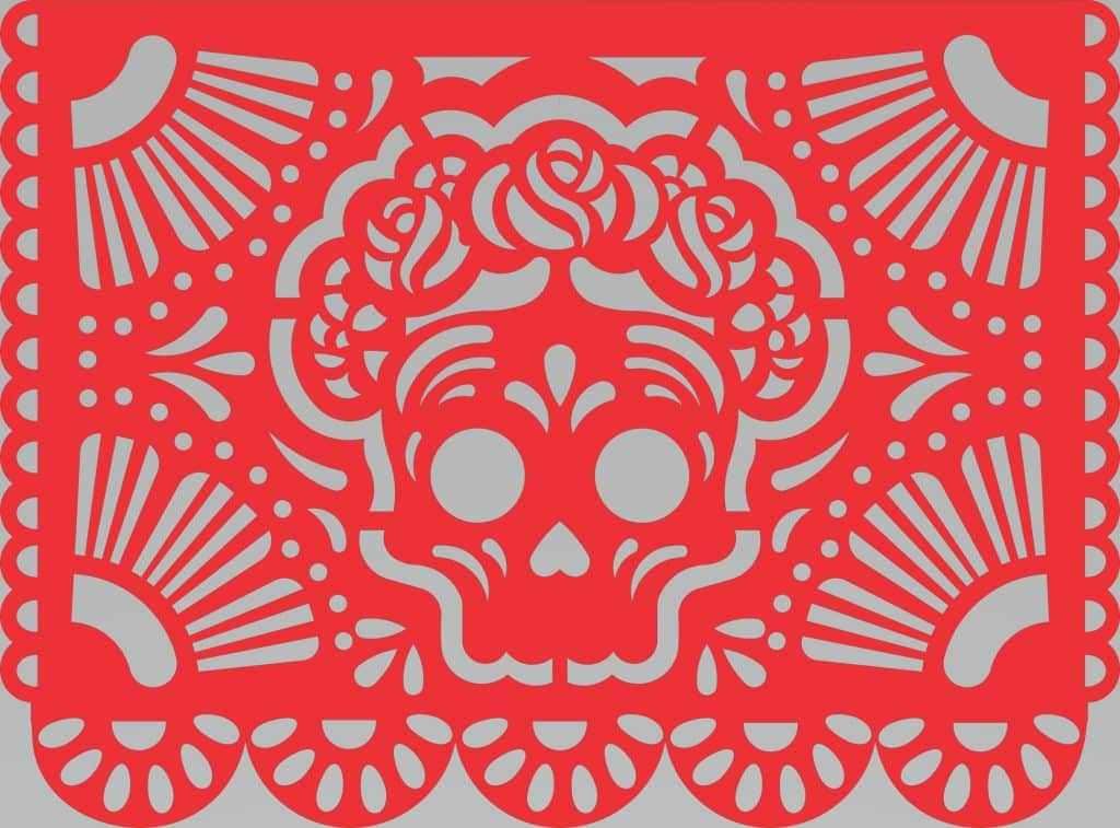 Catrina con flores — vector para corte CNC