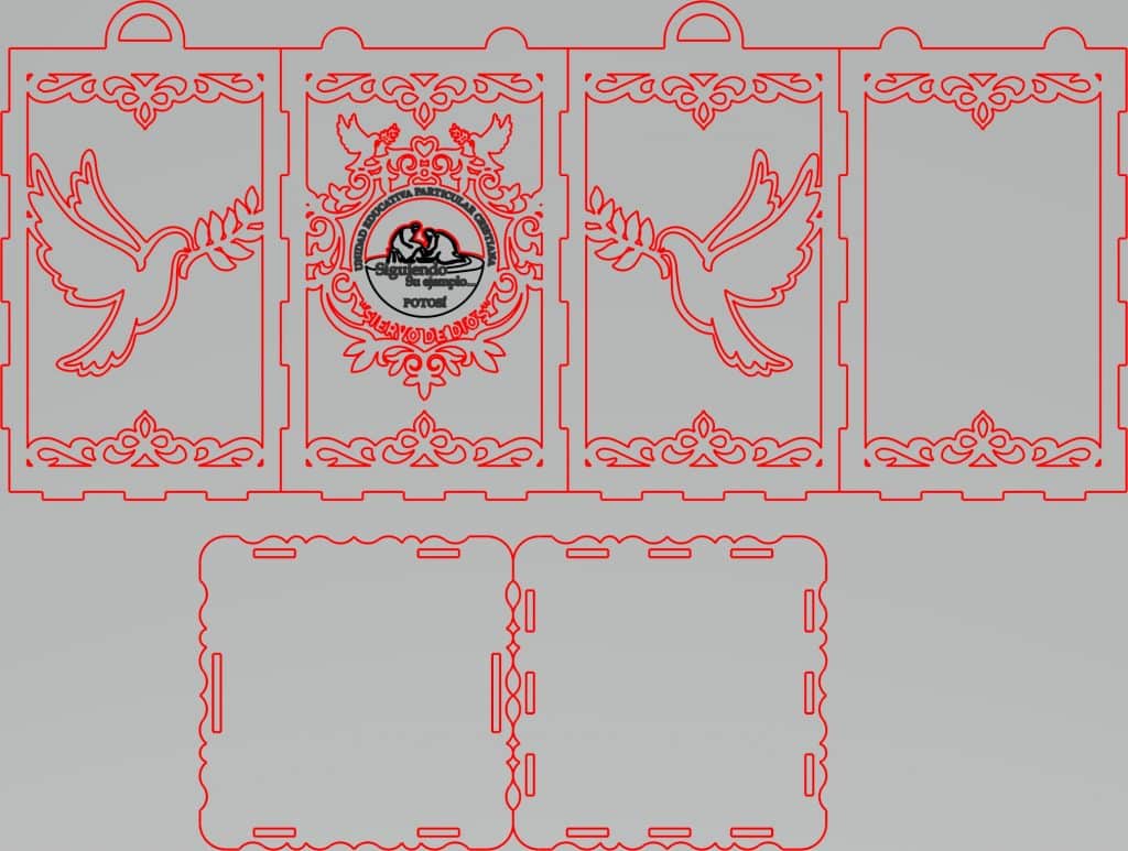 Caja «Palomas» — vector para corte CNC