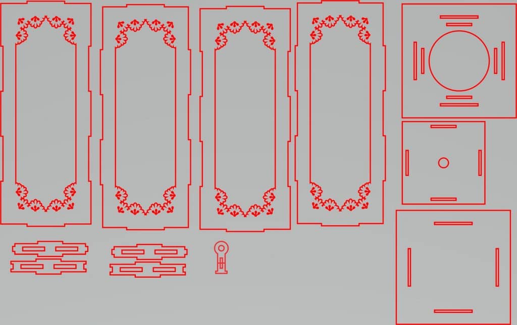 Pantalla rectangular — vector para corte CNC