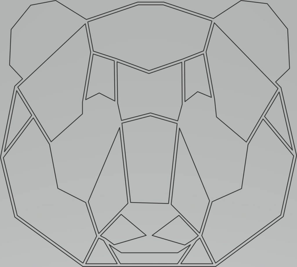 Oso geométrico 2 — vector para corte CNC