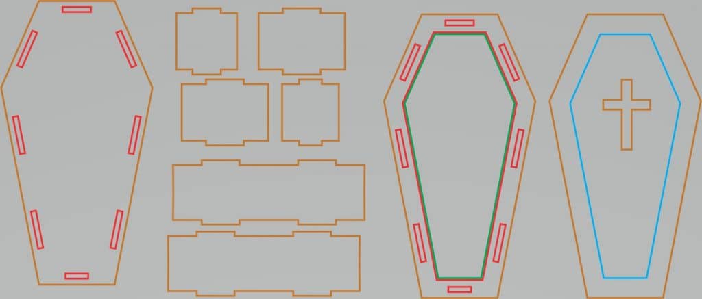 Ataúd con cruz 2 — vector para corte CNC