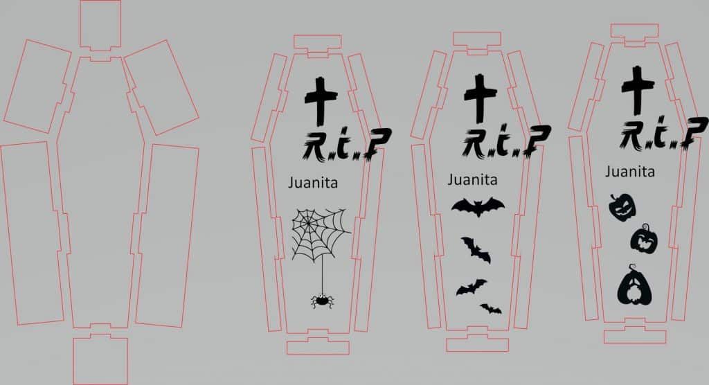 Ataúdes R.I.P — vector para corte CNC