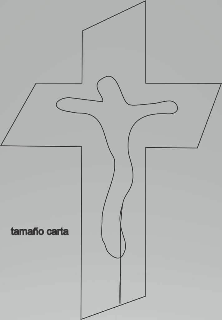 Cruz con silueta de Jesús — vector para corte CNC