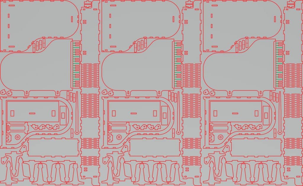 Alhajero en forma de piano — vector para corte CNC