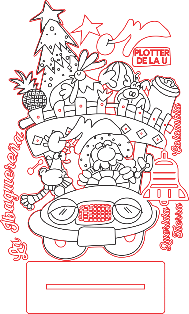 Carcacha navideña — vector para corte CNC