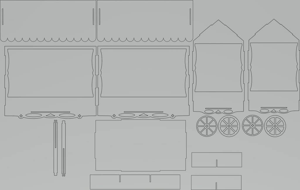 Carreta para Candy Bar — vector para corte CNC