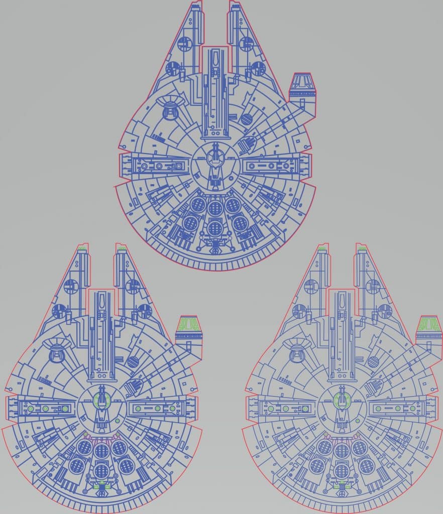 Naves espaciales — vector para corte CNC