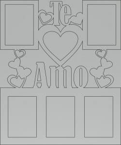 Portarretrato múltiple «Te amo»