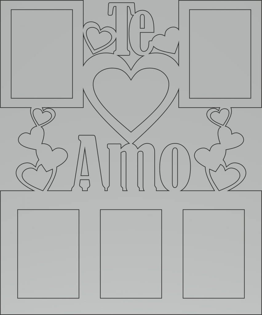 Portarretrato múltiple «Te amo» — vector para corte CNC