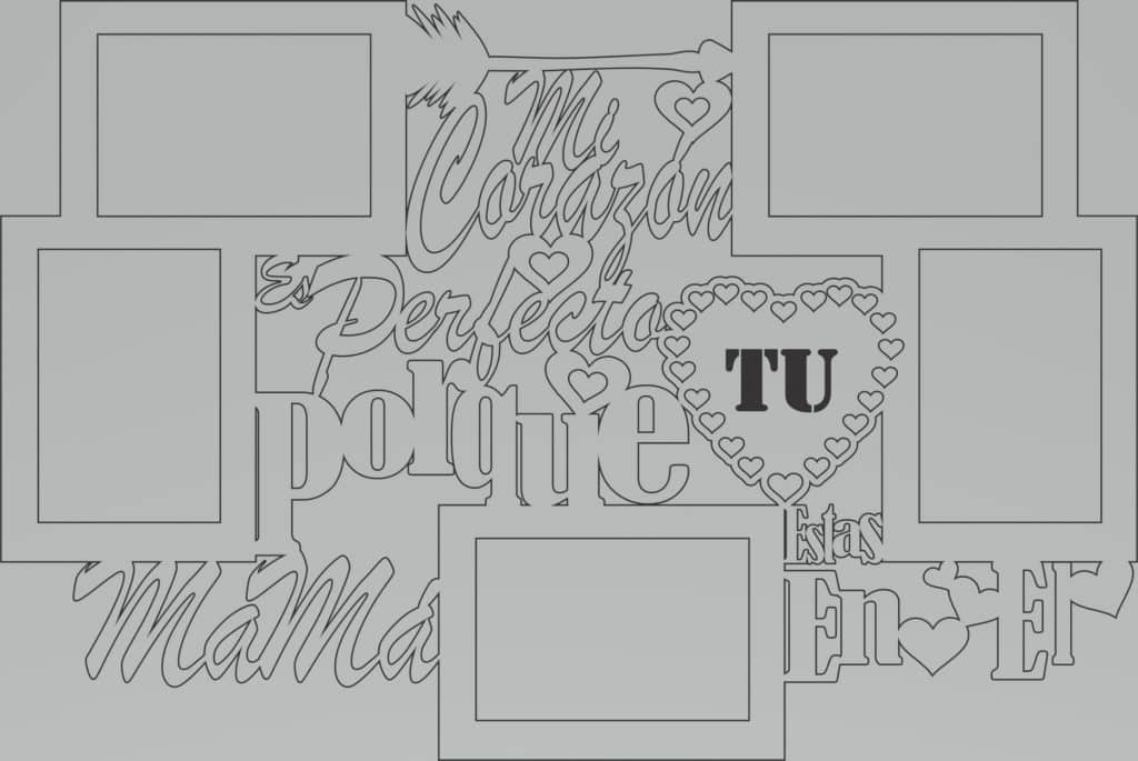 Portarretrato «Mi corazón» — vector para corte CNC