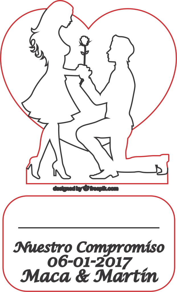 Propuesta matrimonial — vector para corte CNC