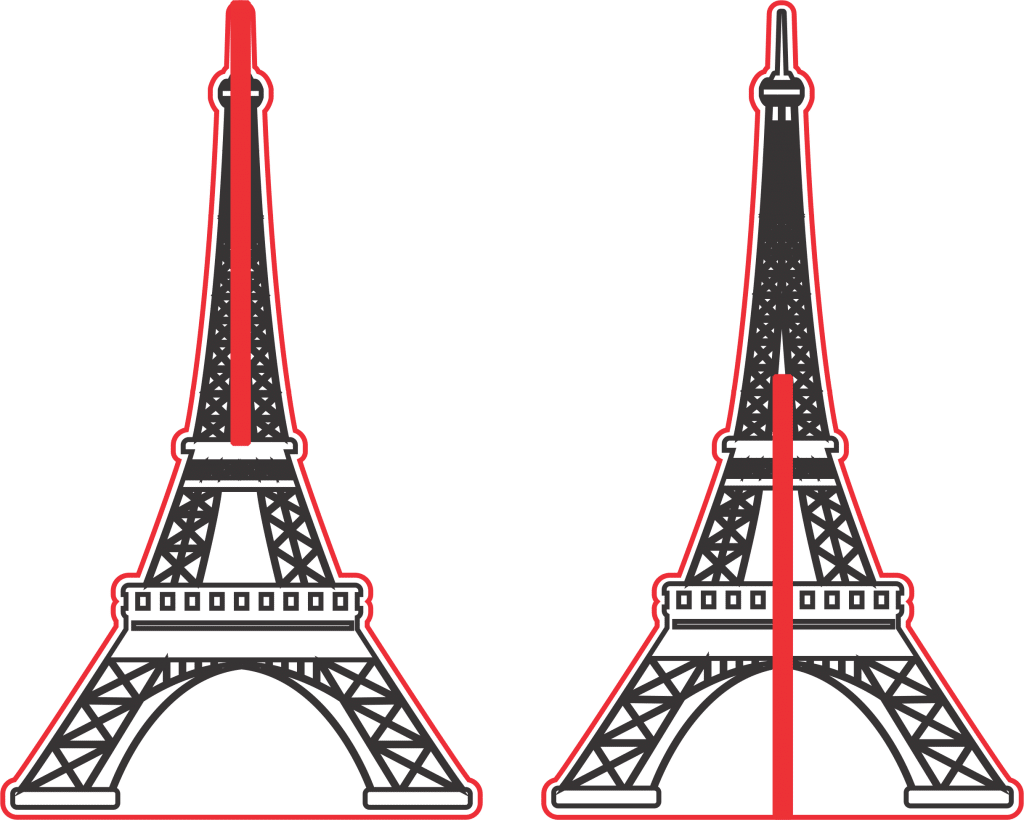 Torre Eiffel encastrada — vector para corte CNC