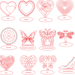 Corazones y mariposas - Vector descarganle para corte CNC y grabado laser gratis | Stanser