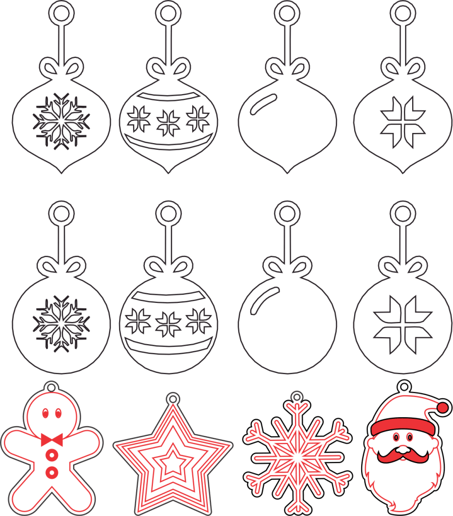 Colgantes navideños 2 — vector para corte CNC