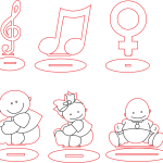 Bebés y notas musicales - Vector SVG DXF para CNC Router y Laser CO2 - Descargable gratis | Stanser
