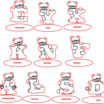 Letras con osos - Vector descarganle para corte CNC y grabado laser gratis | Stanser