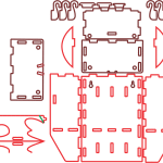 Caja con ganchos - Vector SVG DXF para CNC Router y Laser CO2 - Descargable gratis | Stanser