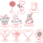 Decoraciones con base - Vector descarganle para corte CNC y grabado laser gratis | Stanser