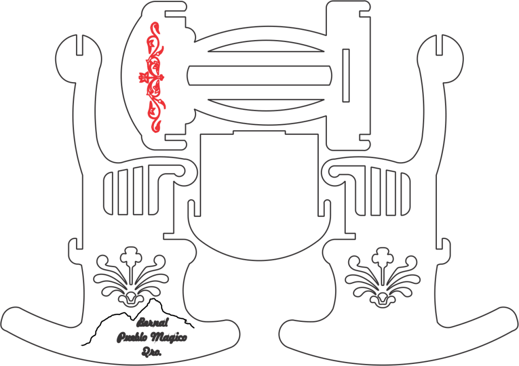 Silla mecedora armable — vector para corte CNC