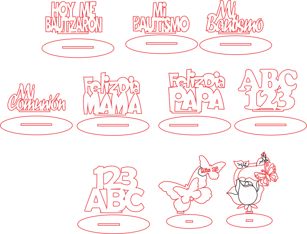 Letreros con base — vector para corte CNC